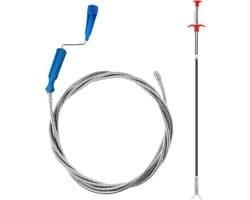 Drain Cleaner, 2 Pieces, Spiral, Drain Cleaner, 3 m and 2 ft, Drain Spiral, Pipe Cleaner, Spiral, Pipe Cleaner, with - ShopVlot