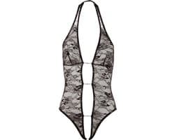 Abierta Fina – Sexy Halternek Body met Open Voorzijde voor Avonturen – Maat M - Zwart