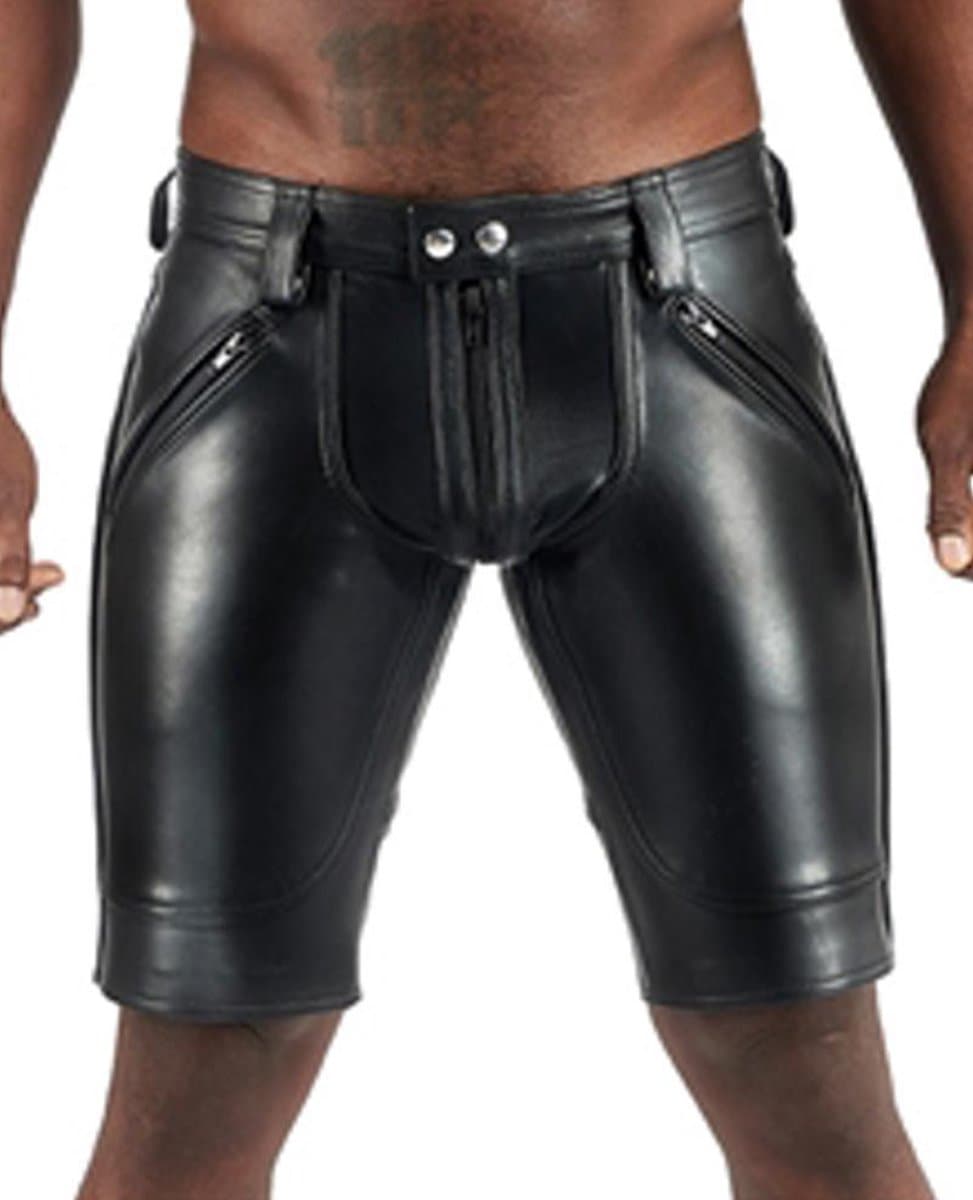 Mister b leather fxxxer shorts - Zwart - 28 inch — afbeelding 1