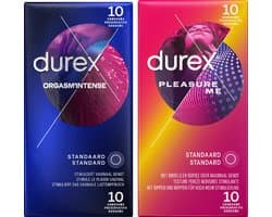 Durex - 20 stuks Condooms - Pleasure Me 1x10 stuks - Orgasm Intense 1x10 stuks - Voordeelverpakking