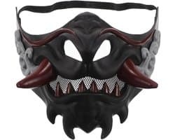 Ademende Japanse damesmaskers voor cosplay en feestjes met elastische band en kunststof ontwerp