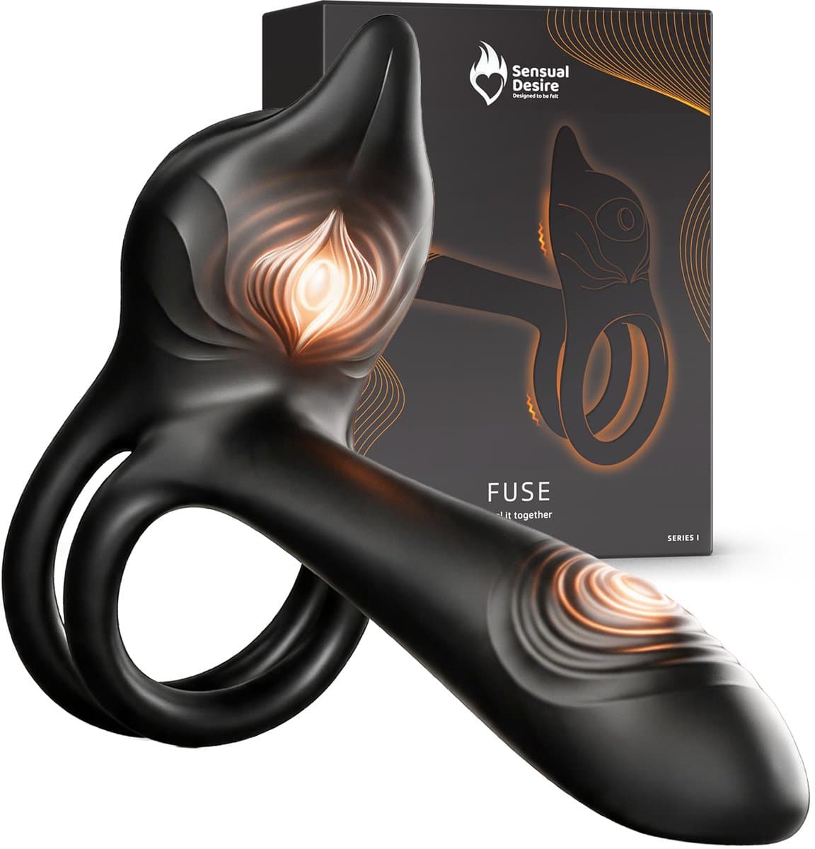Sensual Desire® Fuse Koppel Vibrator – Vibrerende Cockring met Clitoris Stimulator – Sex Toys voor Mannen, Vrouwen & Koppels – Prostaat Stimulator – Dubbele Penisring – 10 Vibratiestanden – Waterdicht — afbeelding 1