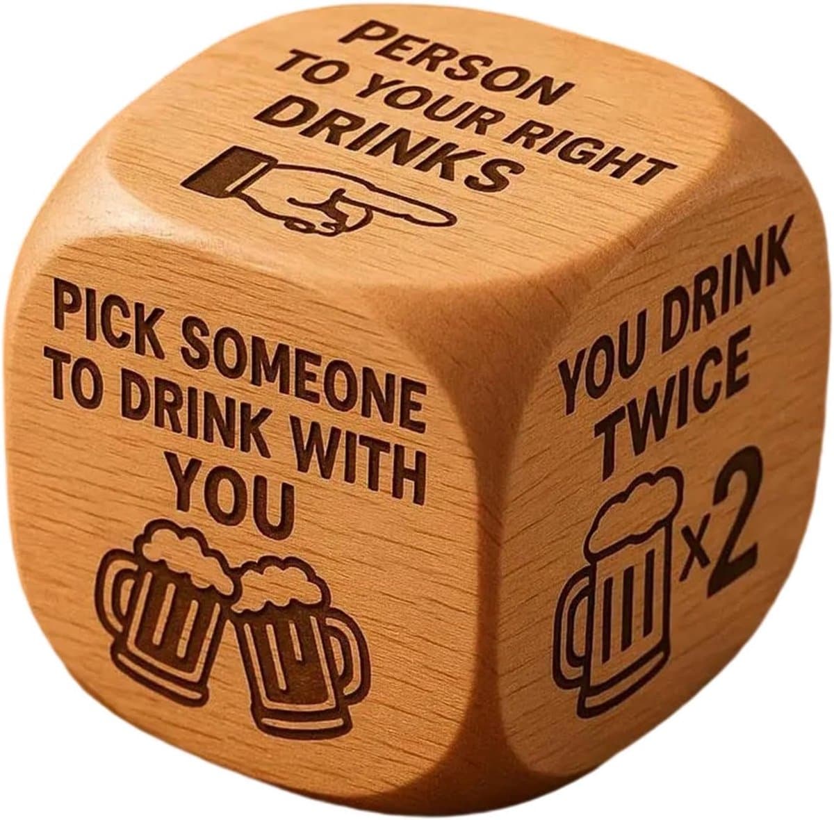 Drinkspel Hout - Tafelspel Feest - Feestelijke Interactie - Grappige Uitdagingen - 6.8 x 5.8 x 5.9 cm - Niet gespecificeerd — afbeelding 1