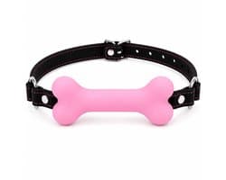 Bone Gag Roze met Verstelbare Band – Siliconen Mondstuk – Verstelbare Mondknevel voor Volwassenen