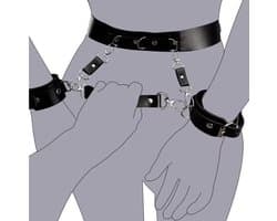 Leren bondagebanden, omgekeerde bondagebanden, interactieve rekwisieten voor volwassenen, verstelbare polsbandjes, casual rollenspelaccessoires
