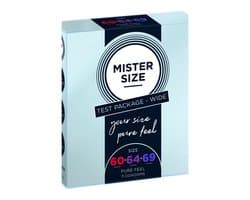 Mister Size TEST KIT - Condooms 60, 64, 69 mm - 3 Stuks transparant