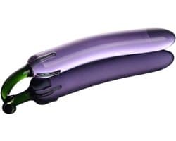 Glazen design dildo - RedParrot - Handgeblazen - Aubergine - 16CM
