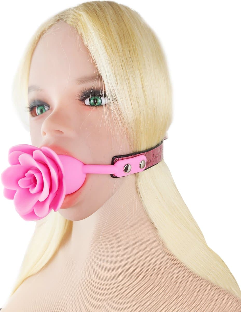 BNDGx® - Gag Ball Roze - Seks speeltje - Gagbal roos mond strap masker bdsm fetish — afbeelding 1