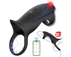 Daity Vibrerende Penisring – G-spot & Testikel Stimulator – Cockring met Ballstretcher – Girth Enhancer Seksspeeltje voor Koppels – App Afstandsbediening