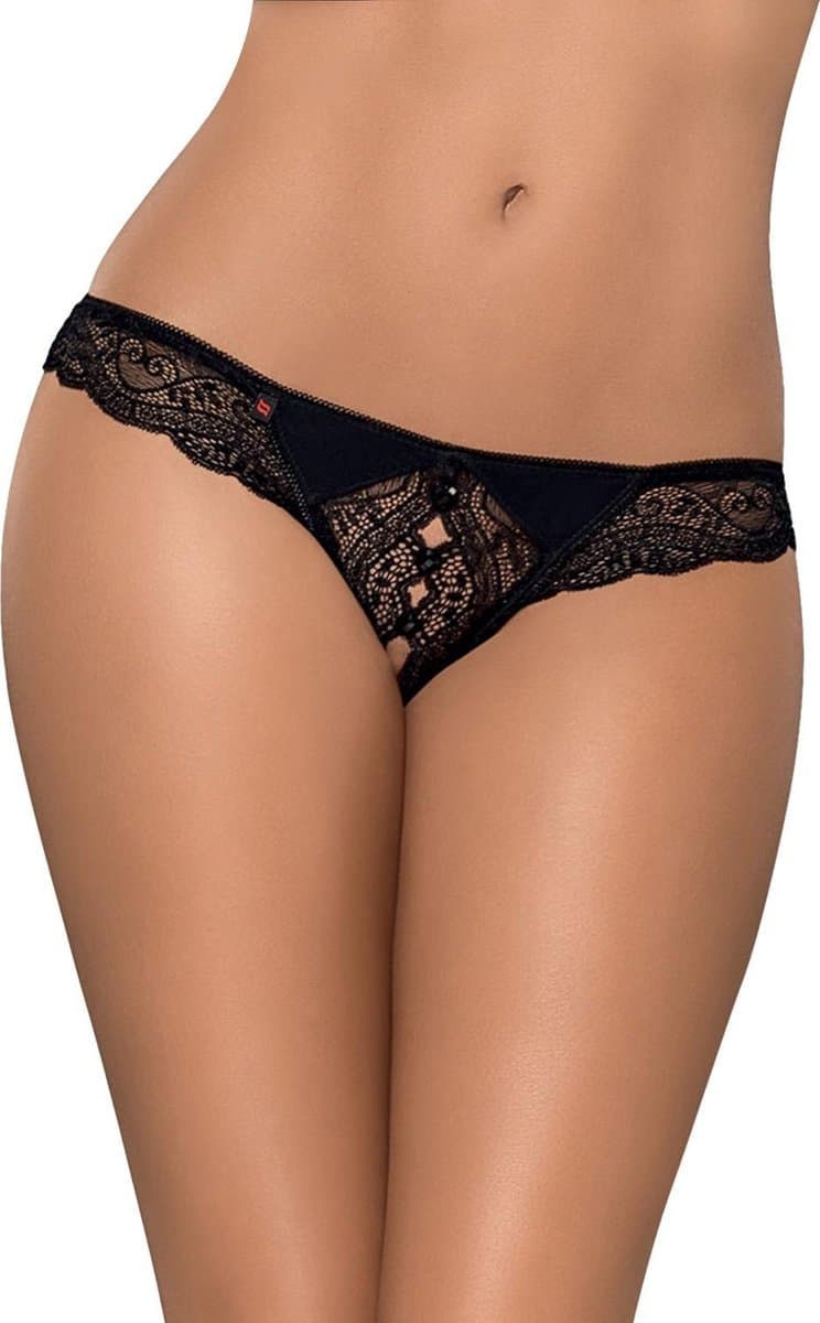 Obsessive - Miamor Kruisloze String Zwart L/XL — afbeelding 1