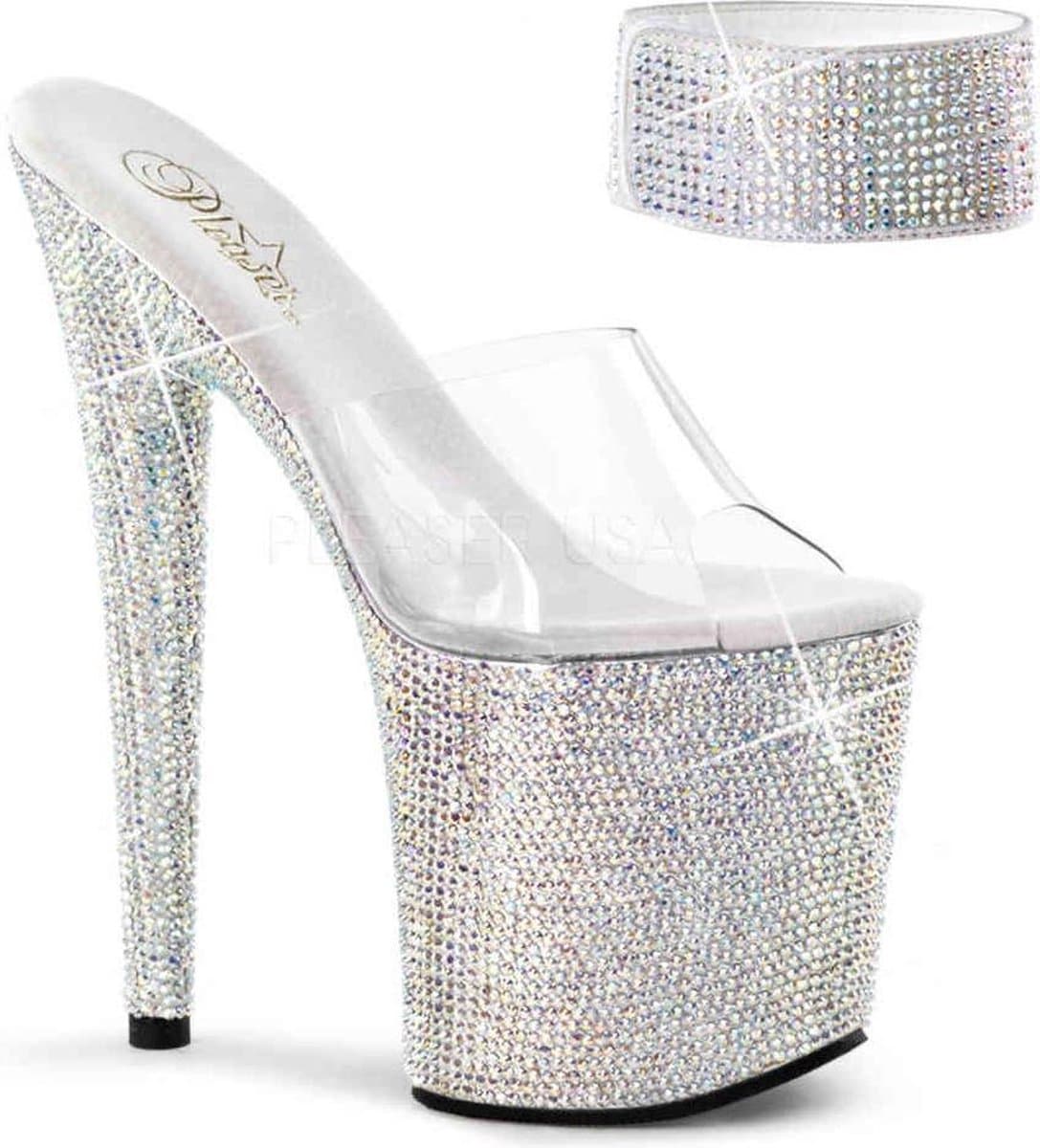 Pleaser - BEJEWELED-812RS Sandaal met enkelband, Paaldans schoenen - Paaldans schoenen - 42 Shoes - Zwart — afbeelding 1