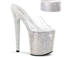 Pleaser - BEJEWELED-812RS Sandaal met enkelband, Paaldans schoenen - Paaldans schoenen - 42 Shoes - Zwart