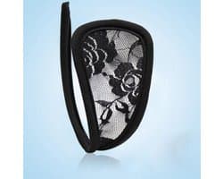 C-string | C-string kant | Kanten C-string | String Zonder Bandjes | Zwart
