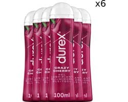 Durex Glijmiddel Crazy Cherry - Kers - waterbasis - 100ML x6
