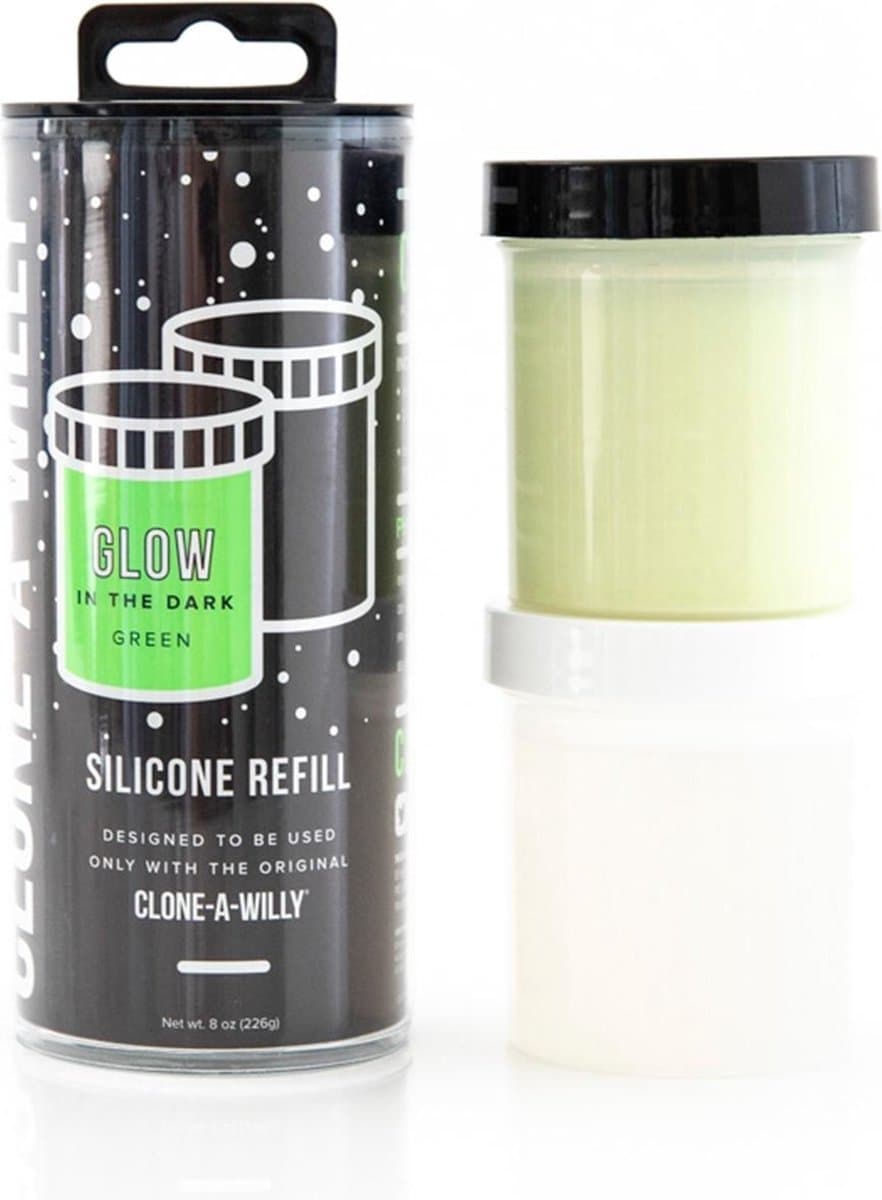Clone-A-Willy - Refill Glow in the Dark Green Silicone — afbeelding 1