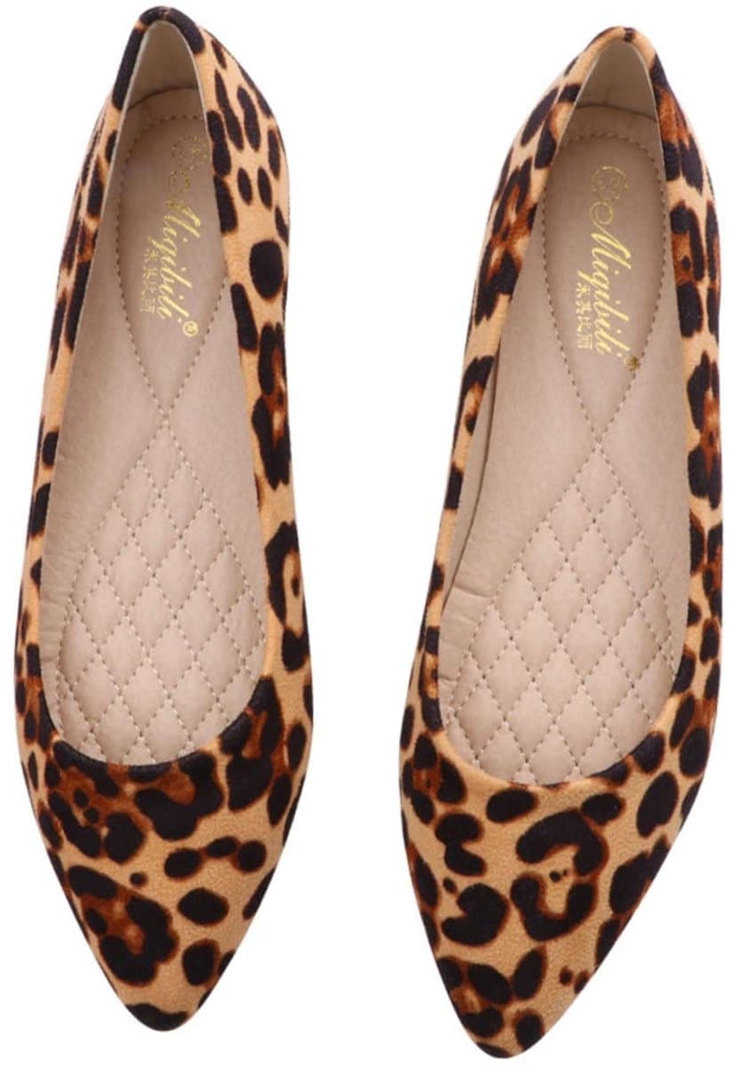 Dailygoody - Schoenen met luipaardpatroon - Avondschoenen voor dames - Elegante hakken - Bruin - Vrijetijdsschoenen - Ideaal voor werk en feesten — afbeelding 1