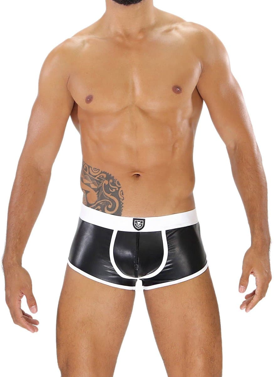 TOF Paris Fetish Bottomless Boxer Black/White - MAAT M - Erotisch Heren Ondergoed - Boxershort voor Man - Sexy mannen Boxershort — afbeelding 1