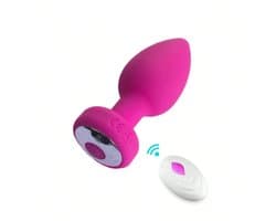 Oneay Vibrerende Anale Plug met Afstandsbediening – Prostaat Massager voor Mannen & Vrouwen – 10 Vibratiestanden – Draadloos Seksspeeltje – Kleine Buttplug voor Beginners – Stil & Waterbestendig – Roze rood