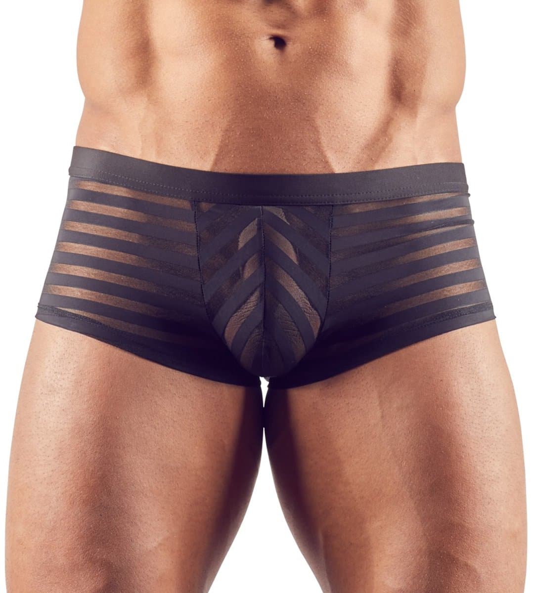 Zwarte semi-transparante herenshort 2XL — afbeelding 1