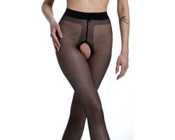 Panty open kruis - 20 Denier - Kleur: Zwart - Maat: XXL - Model: Gloss - Merk: Amour