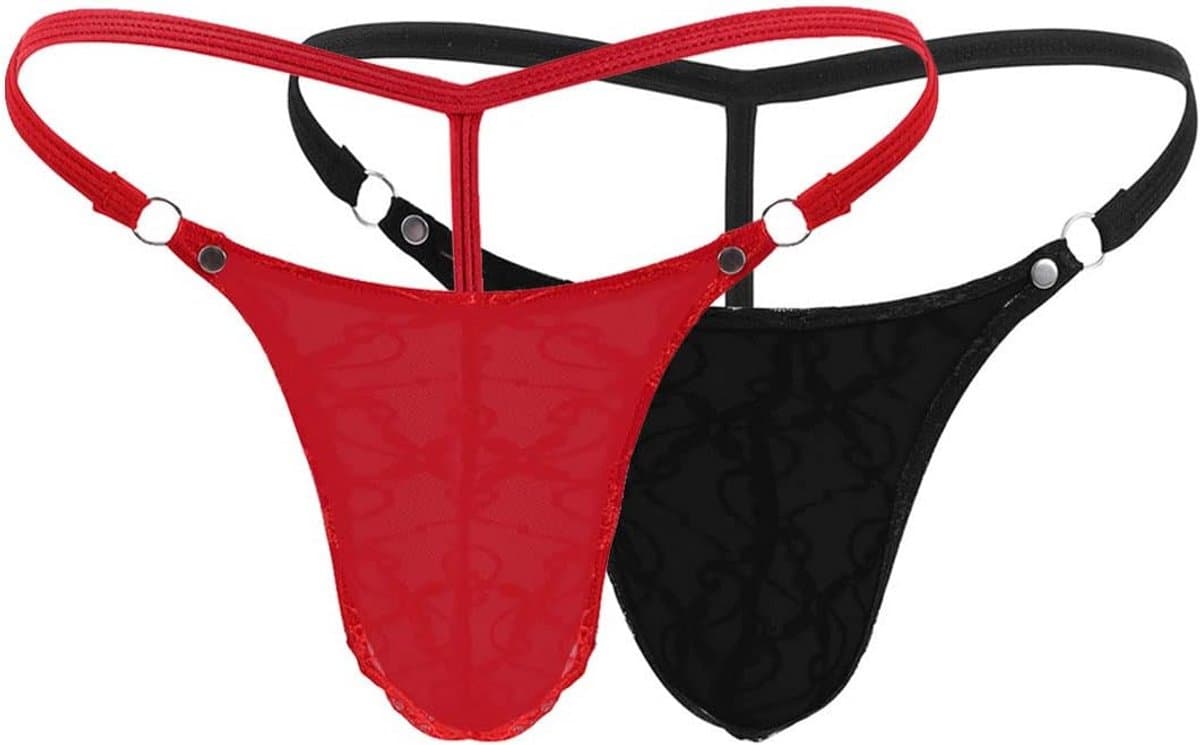 Sexy Mannen Mankini G-String en String Slips Set - Elastische Lingerie — afbeelding 1