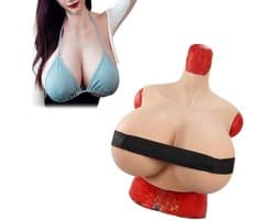Realistische Siliconen Borstplaat Hoge Kraag Nep Borsten Z Cup voor Crossdressers