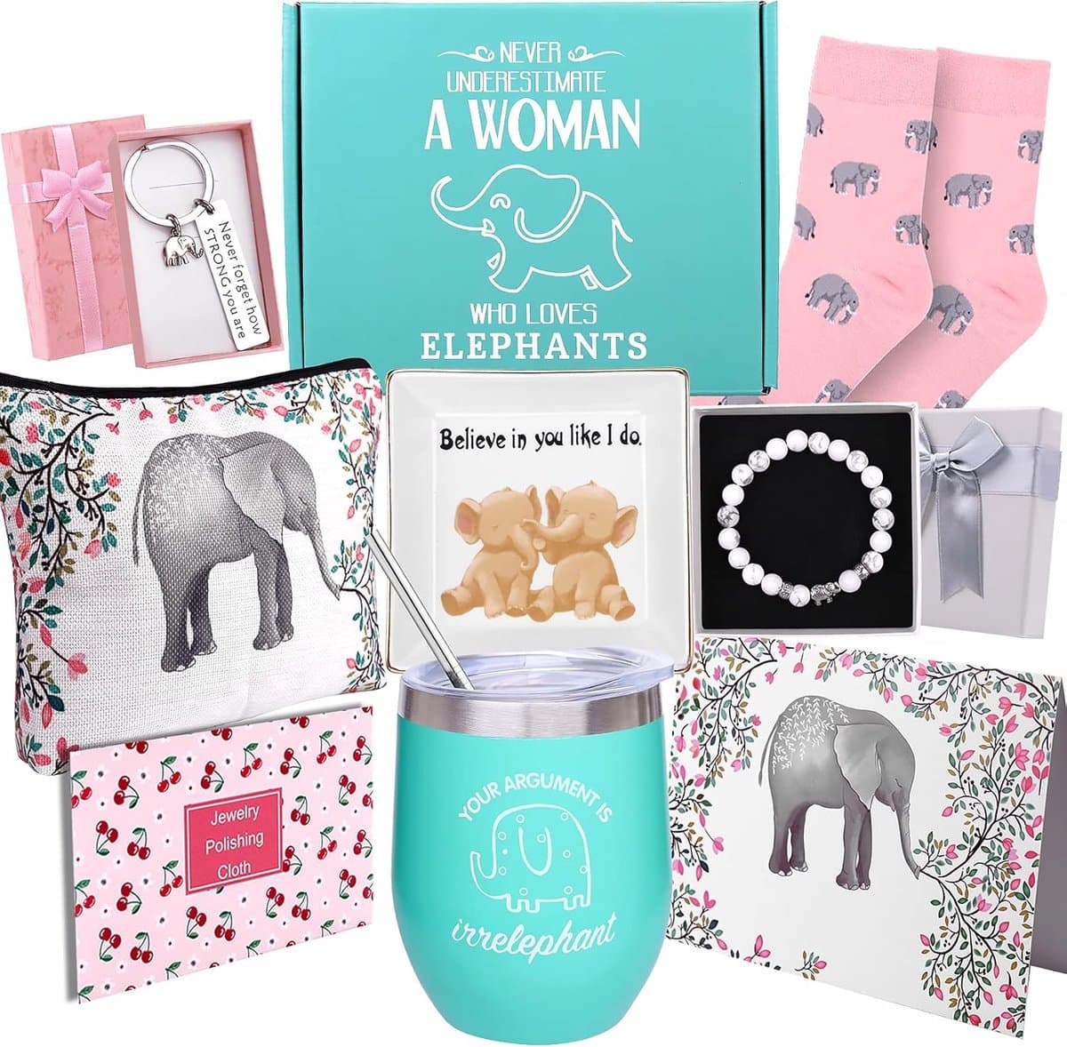 Leuke Olifant Cadeauset voor Vrouwen - Ideaal als Verjaardag, Valentijnsdag of Moederdag Geschenk — afbeelding 1