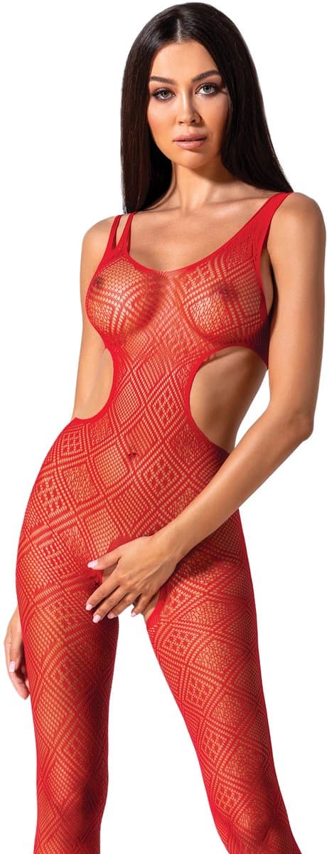 Passion - Woman Bs085 Red Bodystocking One Size — afbeelding 1