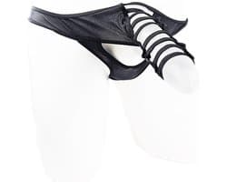 BamBella® - Sexy bondage Lingerie Heren S/M - Zwart mannen ondergoed open kruis slip