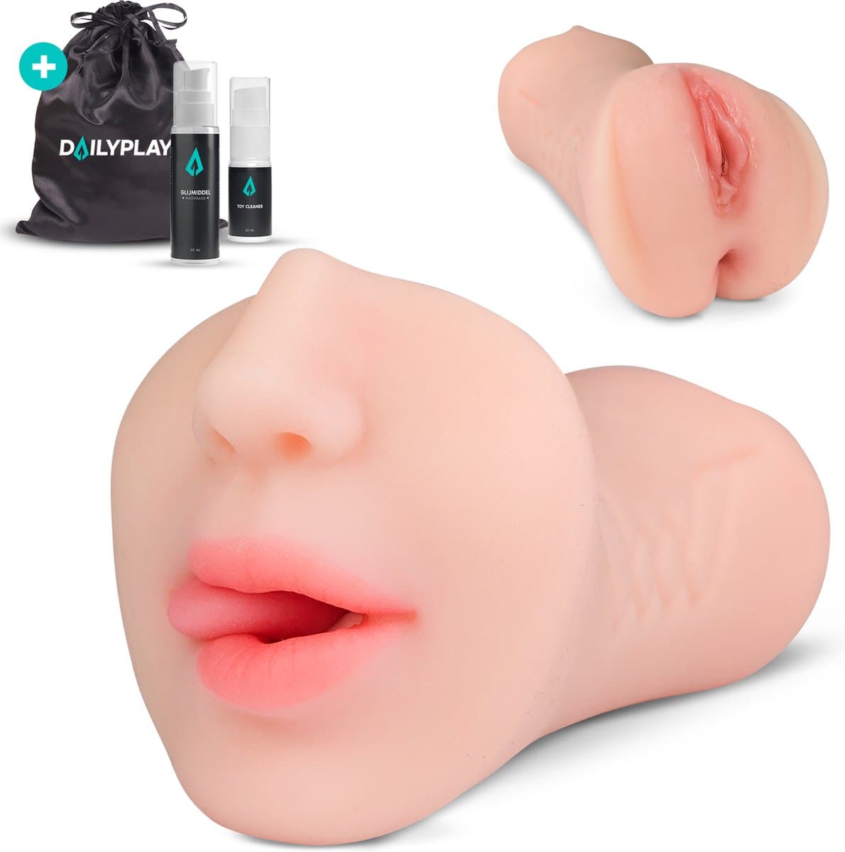 DailyPlay Pocket Pussy voor Man - 3 in 1 – Blowjob Masturbator met Billen en Kunst Vagina – Sex Toys Mannen en Koppels – Nep Kut — afbeelding 1