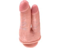 Pipedream King Cock Dubbele Dildo Double Penetrator met Zuignap - 22cm - beige