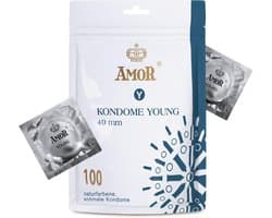 AMOR Premium Young nauwe pasvorm, Ø 49 mm, 100 stuks