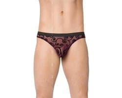 Softline Collection - sexy kanten herenslip zwart/ paars L