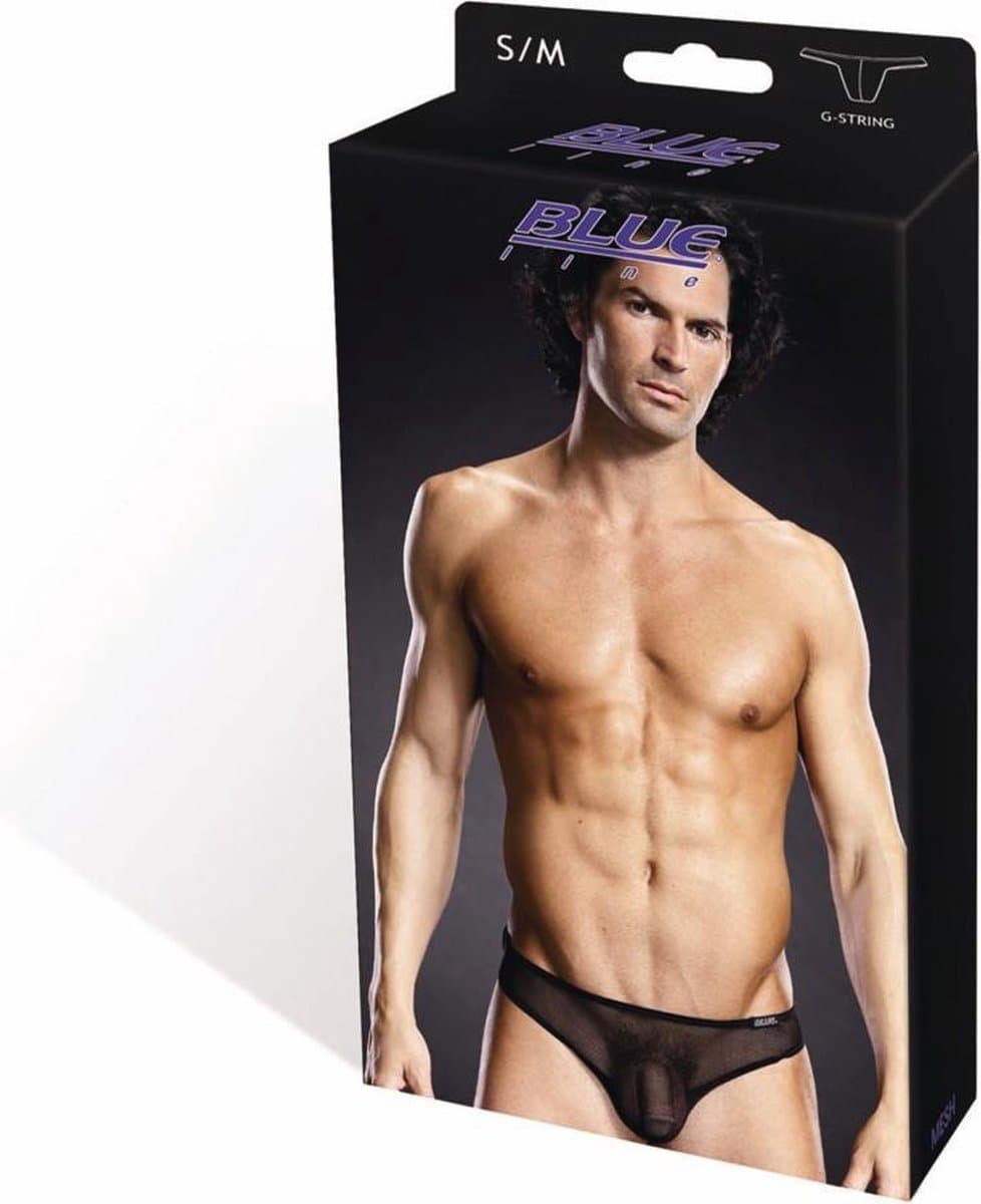 Blue Line - Performance Microfiber G-String String - L/XL - Zwart — afbeelding 1