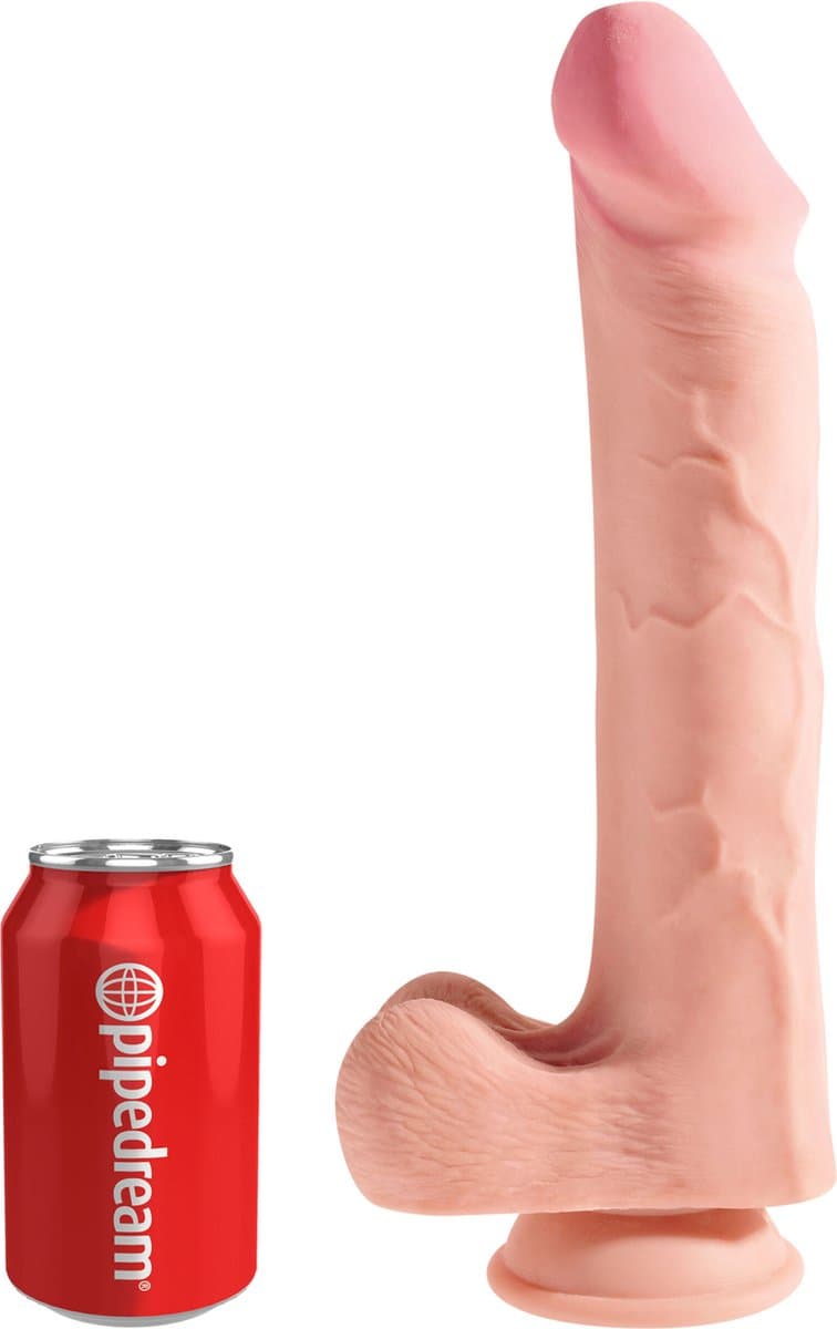 Pipedream - King Cock - Triple Density Dildo met Balzak - 30,5 cm - Beige — afbeelding 1