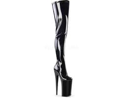 Pleaser - BEYOND-4000 Plateau Overknee Laarzen - Paaldans schoenen - 38 Shoes - Zwart