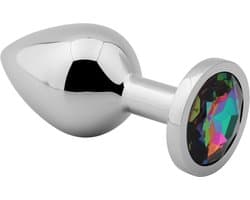 Banoch - Buttplug Aurora Rainbow Medium - Metalen buttplug - Diamant steen - Regenboog