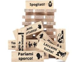 Houten Stapelspel voor Koppels: 48 Blokken met Vragen & Uitdagingen voor Dates - Spannend Cadeau