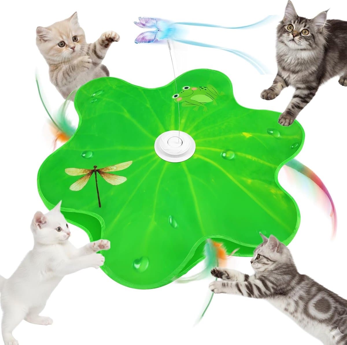 Interactief kattenspeelgoed met veerautomaat lotusblad-design — afbeelding 1