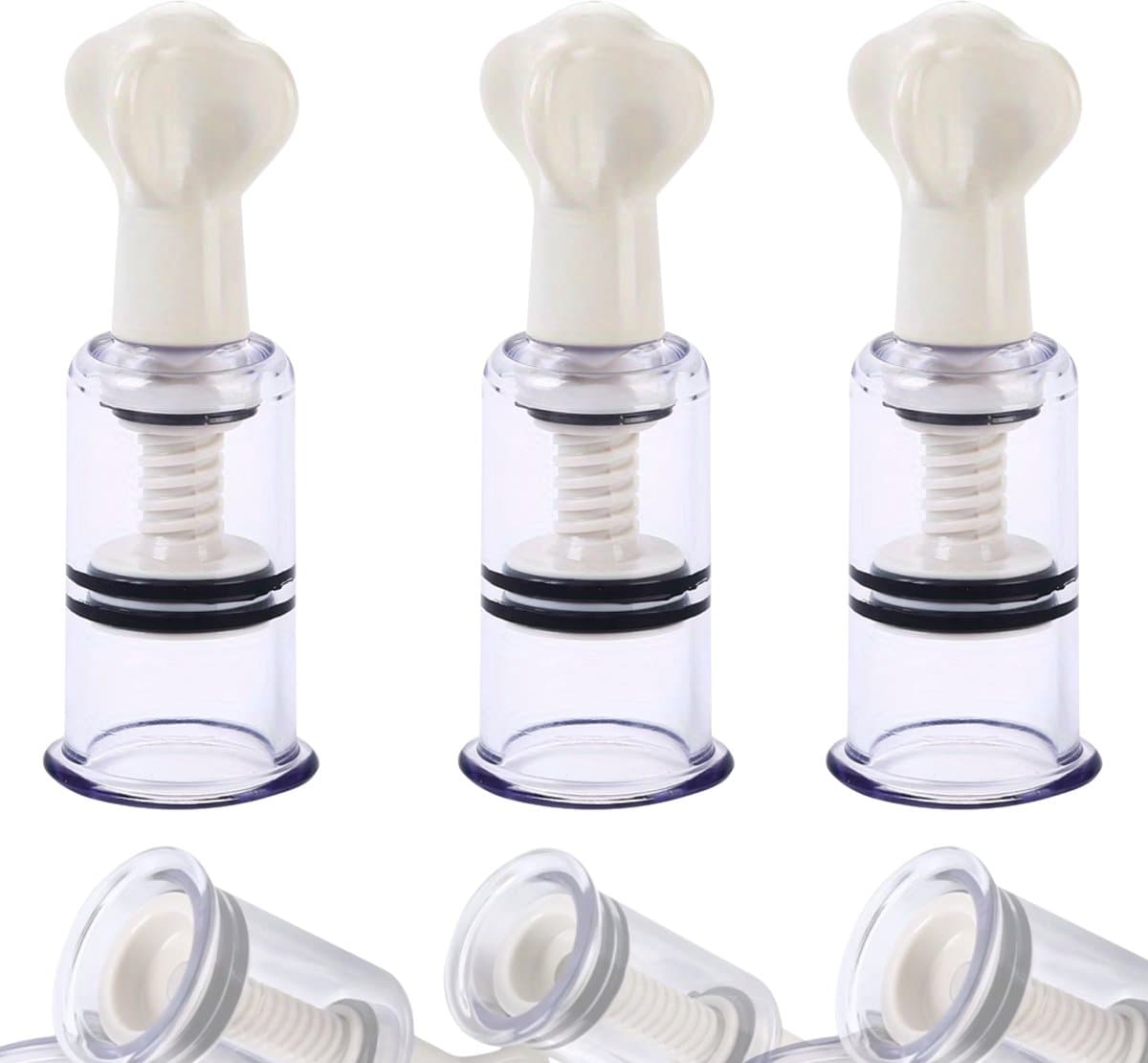 Quick Relief Tepel en Clitoris Stimulatie - Set van 3 Tepelzuigers - Clitoris Zuiger - Clitorispompen - Sex Toys voor Vrouwen - Seksspeeltjes - Clitoris Stimulator - 3 stuks - Transparant — afbeelding 1