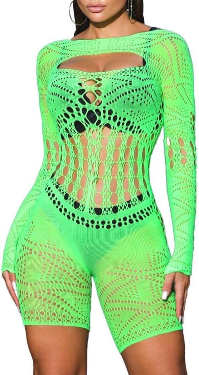 Dames Lingerie Bodysuit Fishnet Sexy Jumpsuit Romper — afbeelding 1