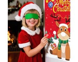 Kerst Rendier Spel - Familie Activiteit - Feestelijk Plezier - Klassiek Draai Spel - 26x20x2 cm - Rood