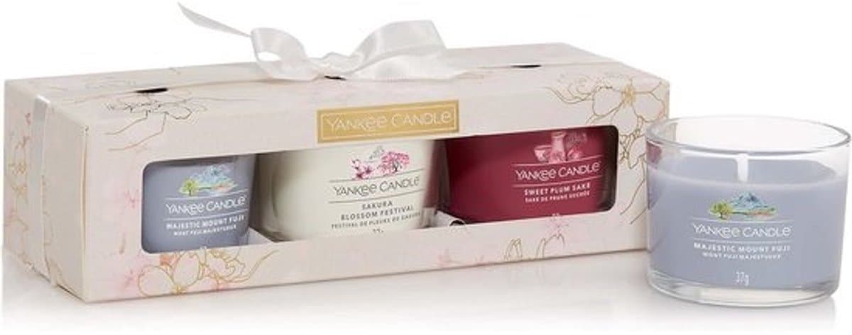 Cadeau Geschenkset met 3 Geurende Votiefkaarsen | Sakura Blossom Festival Collectie — afbeelding 1