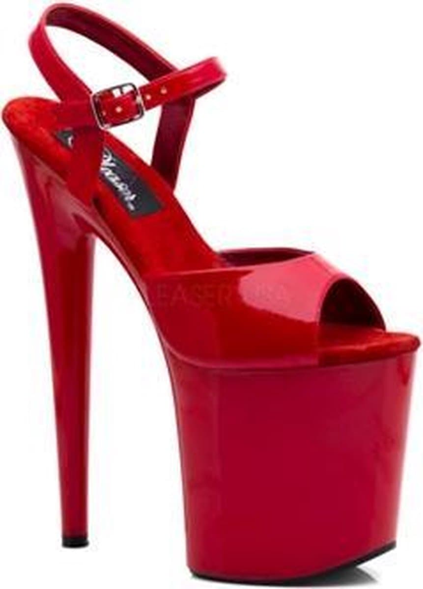 Pleaser - FLAMINGO-809 Sandaal met enkelband, Paaldans schoenen - Paaldans schoenen - 38 Shoes - Rood — afbeelding 1