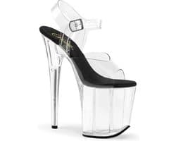 Pleaser - FLAMINGO-808 Sandaal met enkelband, Paaldans schoenen - Paaldans schoenen - 36 Shoes - Zwart