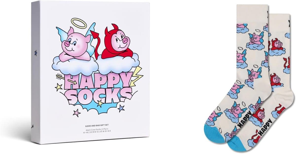 Vrolijke Sokken Set Cadeaubox Mannen en Vrouwen Maat 36-40 Twee Paar — afbeelding 1