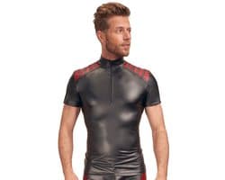 Elastische Fetish Shirt met Dual Wetlook Motief