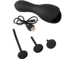 Vibrerende Masturbator met 3 Dilators - Eikel Vibrator - 10 Standen - Oplaadbaar - Zacht Siliconen - Vibrator voor Mannen