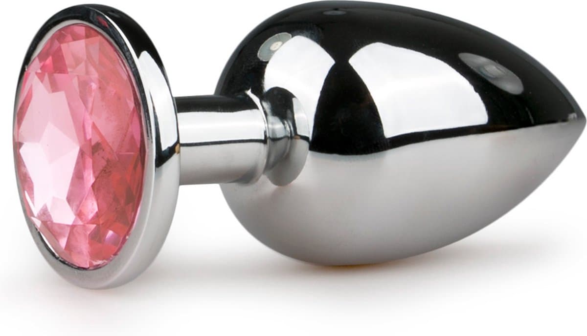 Metalen buttplug Zilver/Roze - L — afbeelding 1