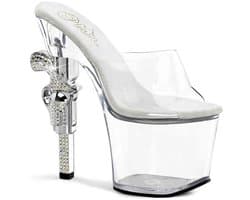 Pleaser - REVOLVER712 Muiltjes - Paaldans schoenen - 41 Shoes - Wit